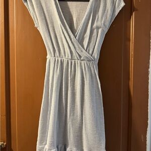Caution To The Wind Light Blue Striped Mini Dress